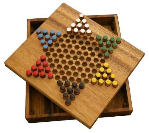 Checkers Board Game, Hand Made Hand Craft Wooden Toys - 6 Star by Thai Handicraft