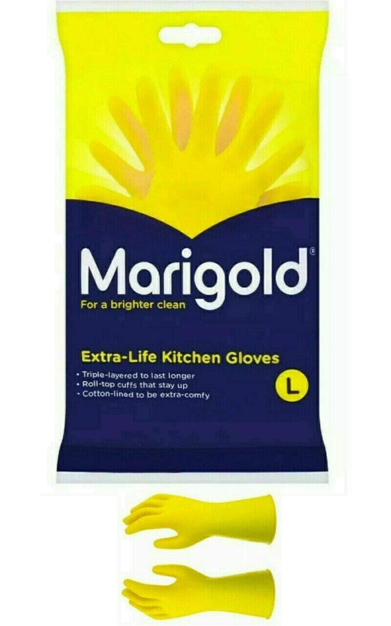 MARIGOLD KITCHEN GLOVES ORIGINAL EXTRA LIFE CLEANING LARGE SIZE WHOLESALE BULK PRICE OPTIONS (6)