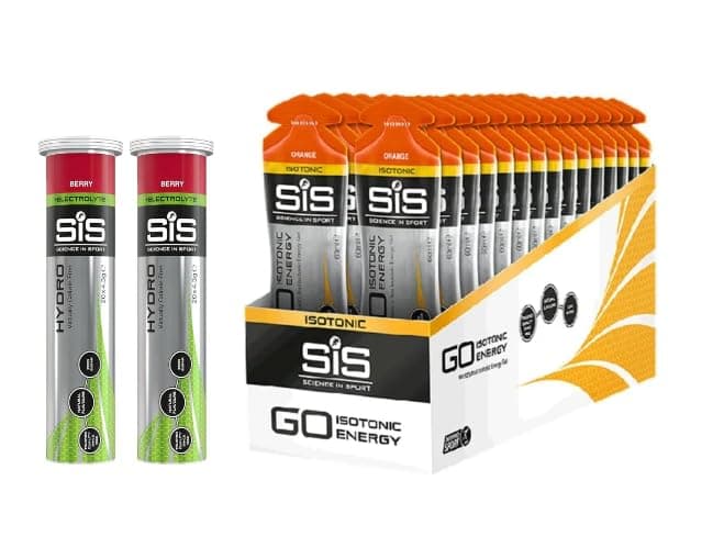 MM SIS Go Isotonic Energy Gel Orange 60ml (Pack of 30) + Free 2X SiS Go Hydro Zero Sugar Effervescent Electrolyte Tablets Berry | Sports Nutrition Bundle