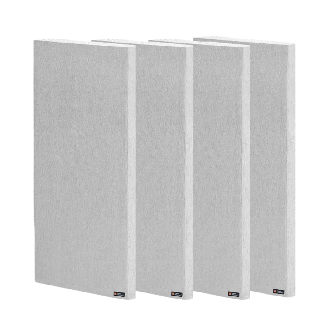 Timber Acoustics® | Sound Absorption Panels | Rockwool® | Pine-wood | Room Acoustics & Soundproofing | 2' x 4' x 1" [SET OF 4] NRC > 0.90 (Grey)