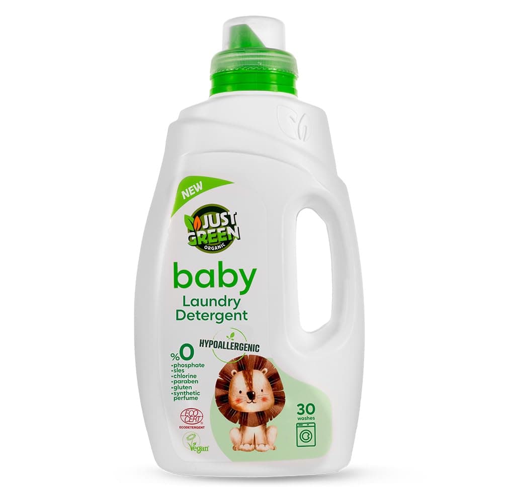 SORTICK Just Green Baby Laundry Cleaner - Organic Herbal Liquid Detergent - Washing Liquid for Machine & Hand Use, Hypoallergenic, No Harmful Chemicals or Residues | 1500ml