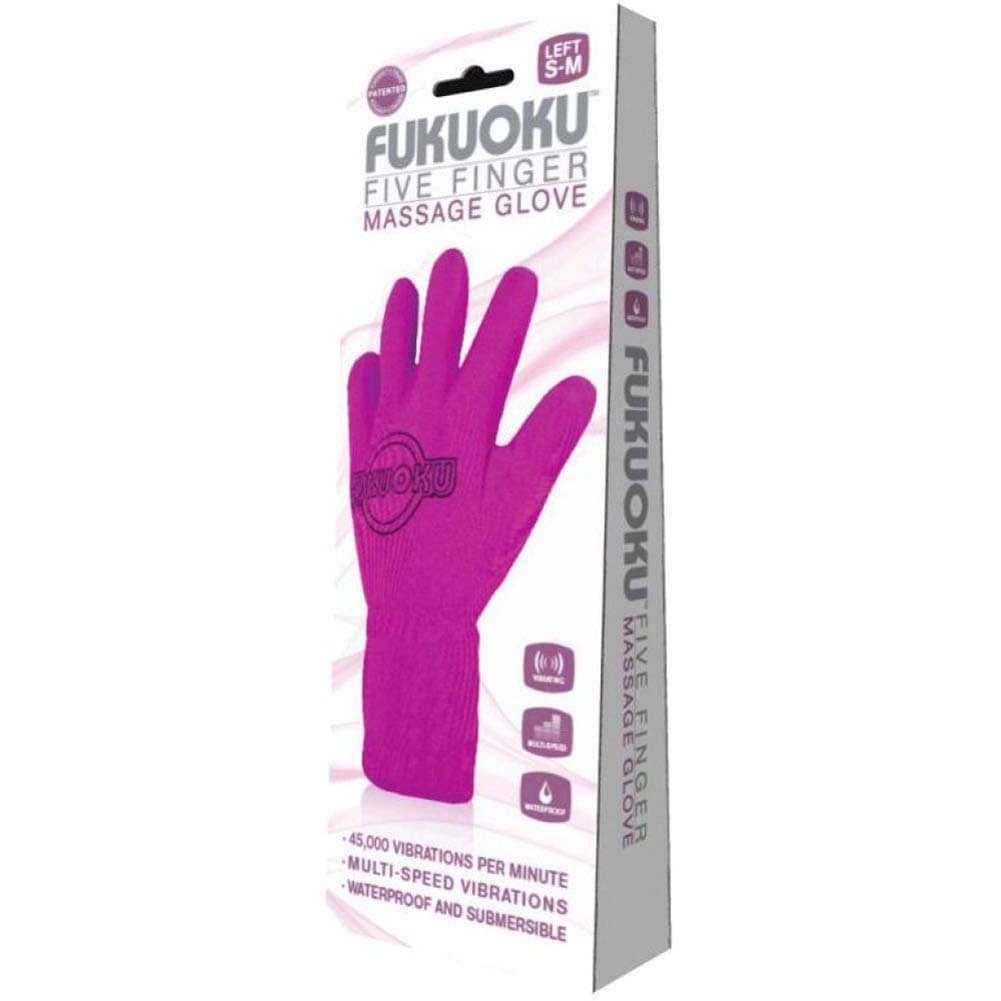 Fukuoku Pink Left Hand Five Finger Vibrating Massage Glove