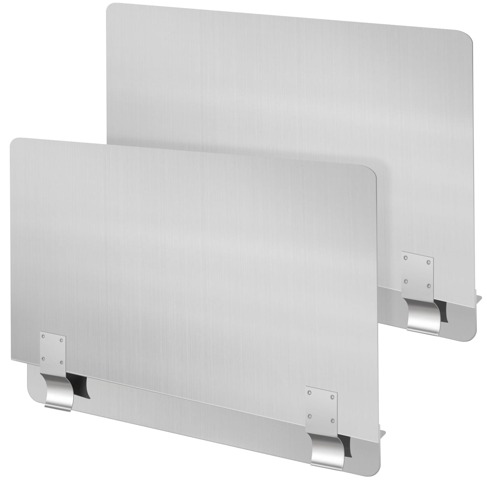 2 Packs Stainless Steel Fryer Splash Guard Commercial Splatter Guard Side Stove Splash Guard for Stop Oil from Splattering (20-1/2" W x 9" H)