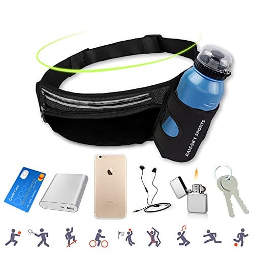 AFFLEXY Fanny Pack with Water Bottle Holder, Running Waist Bag Hiking Waist Pack Multifunctional Sports Waist Bag for Running, Hiking, Climbing, Riding and Walking, etc