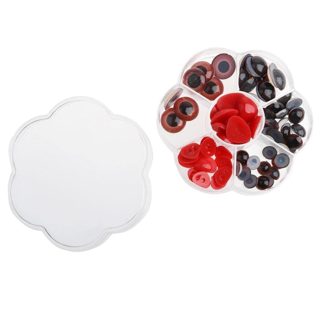 90 Pieces Plastic Safety Eyes Nose for Teddy Bear Doll Animal Kid Toy Red