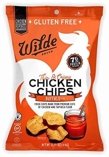 Buffalo Chicken Chips by Wilde Brands | Protein Snack | Made with Real Chicken | Keto Friendly, Paleo Certified | Antibiotic and Gluten Free | 2.25oz Bag (4 count)