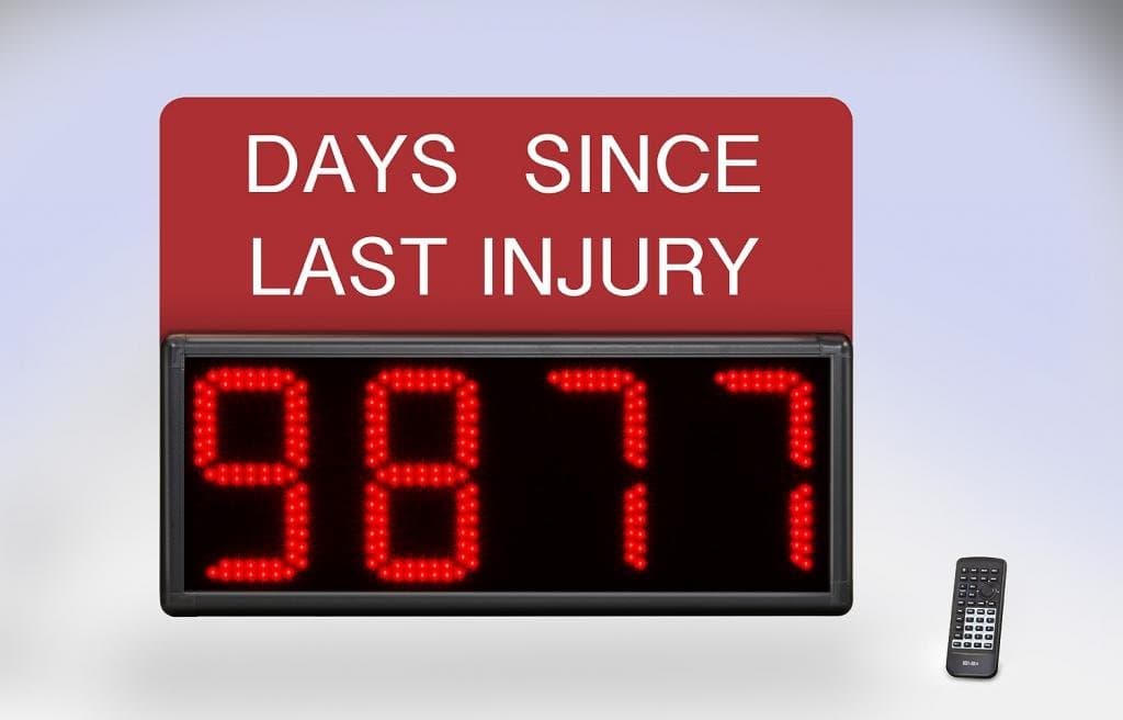 Inc. EDV800-4D-Days Digital Safety Sign 8" Numbers Indoor IR Remote Included