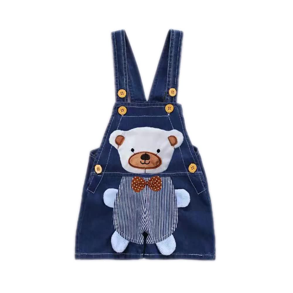 Bold N Elegant Kid's Fun Cartoon Denim Bibshorts Dungaree Dungri Jumper for Baby Boy Girl Kids