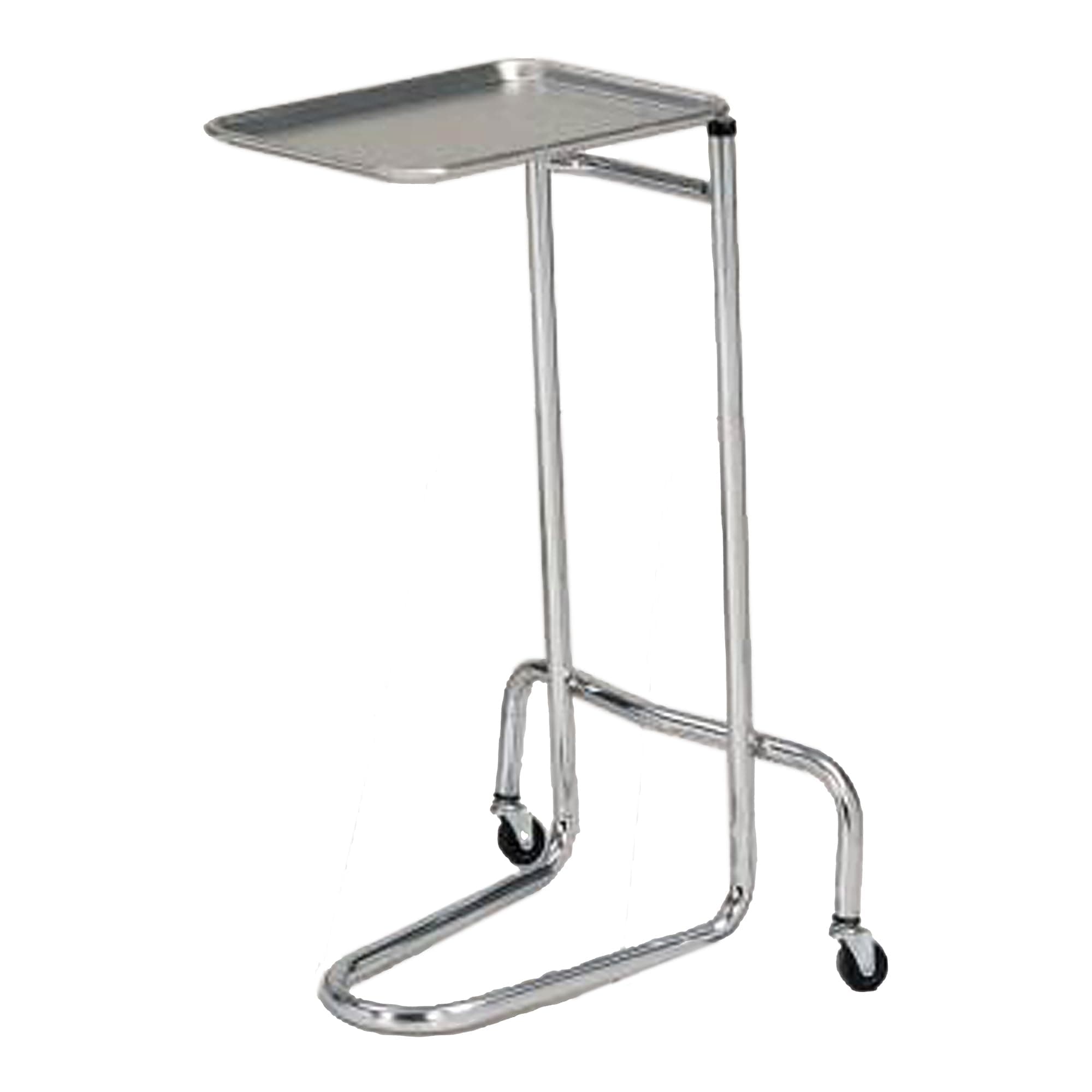 MediChoice Mayo Portable Adjustable Tray Steel Premium Instrument Stand Medical Dental Salon Tattoo Esthetician Mobile Service Cart Table Station Height 34-54 Inch MAYO1201
