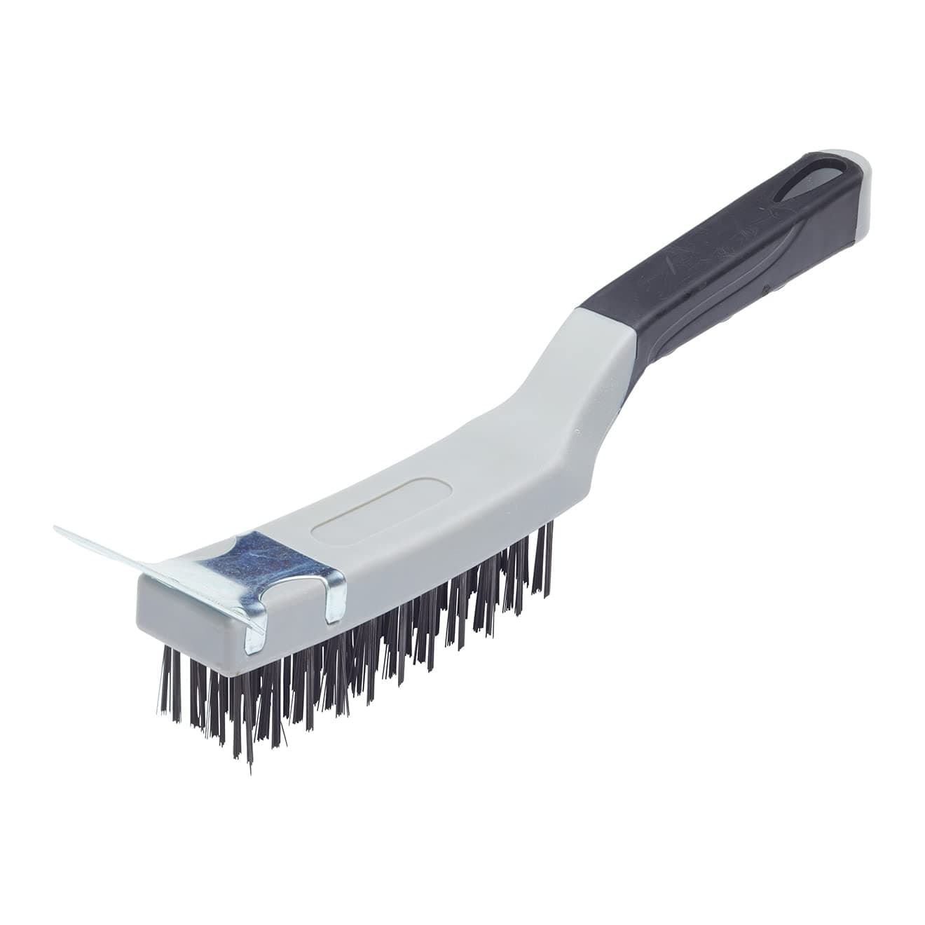 ProDec 11 inch Wire Brush with Scraper, 4 High Density Rows of Steel Wire for Heavy Duty Cleaning of Wood, Metal, Masonry, Paint & Grime Removal, Cleaning Rust, Grills, Tiles, Brick, 11"