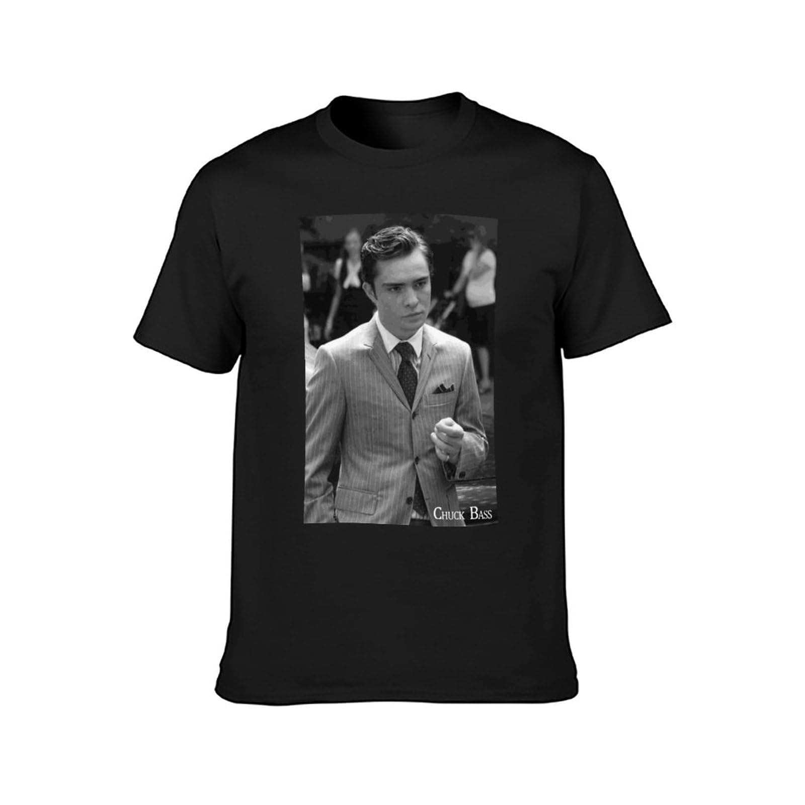 DaranChuck Bass Gossip Girl Ed Westwick Unisex T-Shirt Printed Tee Graphic Top Men Black Shirt