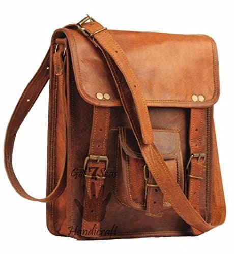SKH21 11" Mens Leather satchel Vintage Leather messenger Bag Shoulder Bag for i Pad