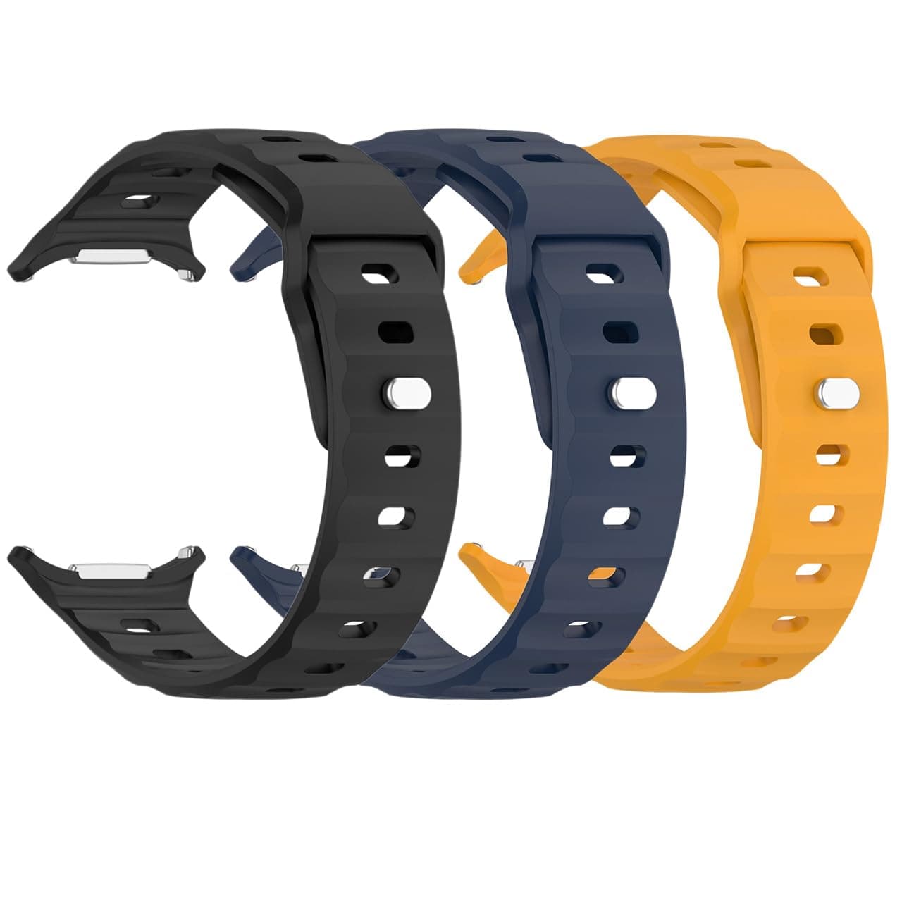 EANWireless for Galaxy Watch 7 Ultra Band 47mm, (3 Pack) Soft Silicone Sport Strap Replacement Accessory Compatible for Samsung Galaxy Watch Ultra Band