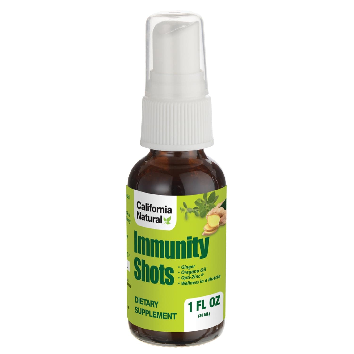Immunity Shots 1oz Bottle, Organic Ginger Root, Oregano Oil - Potent & Pure Immune System Booster - Immune System Support & Wellness Shot (Pack of 1)