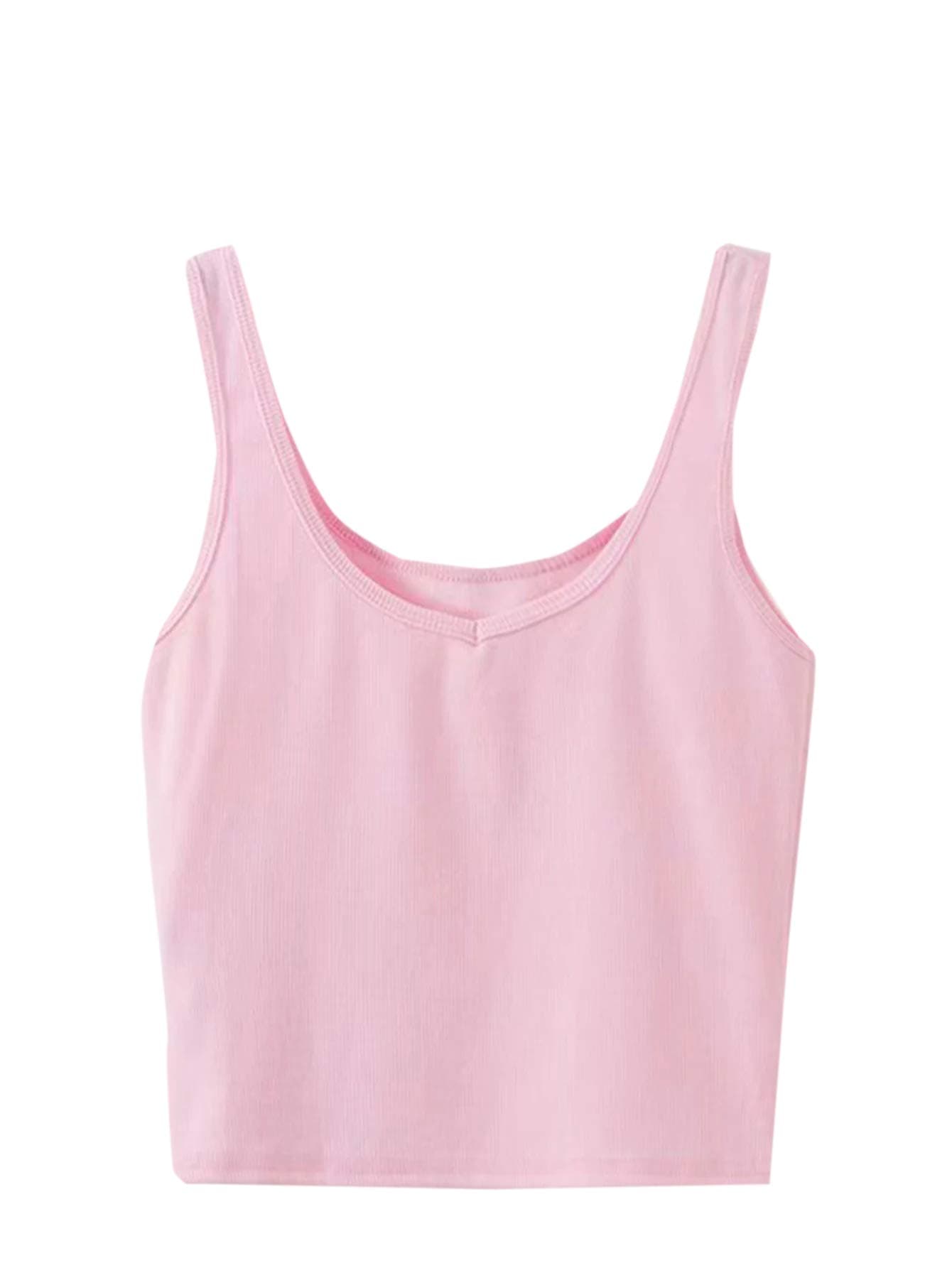 SweatyRocksWomen's Sleeveless Casual Ribbed Knit Shirt Basic Crop Tank Top