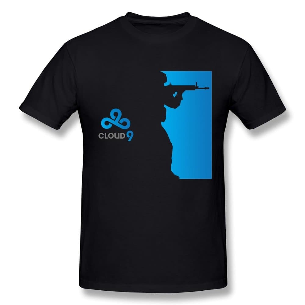 SUAMDAN Men's Cloud 9 Gaming Csgo Lol T Shirt Black