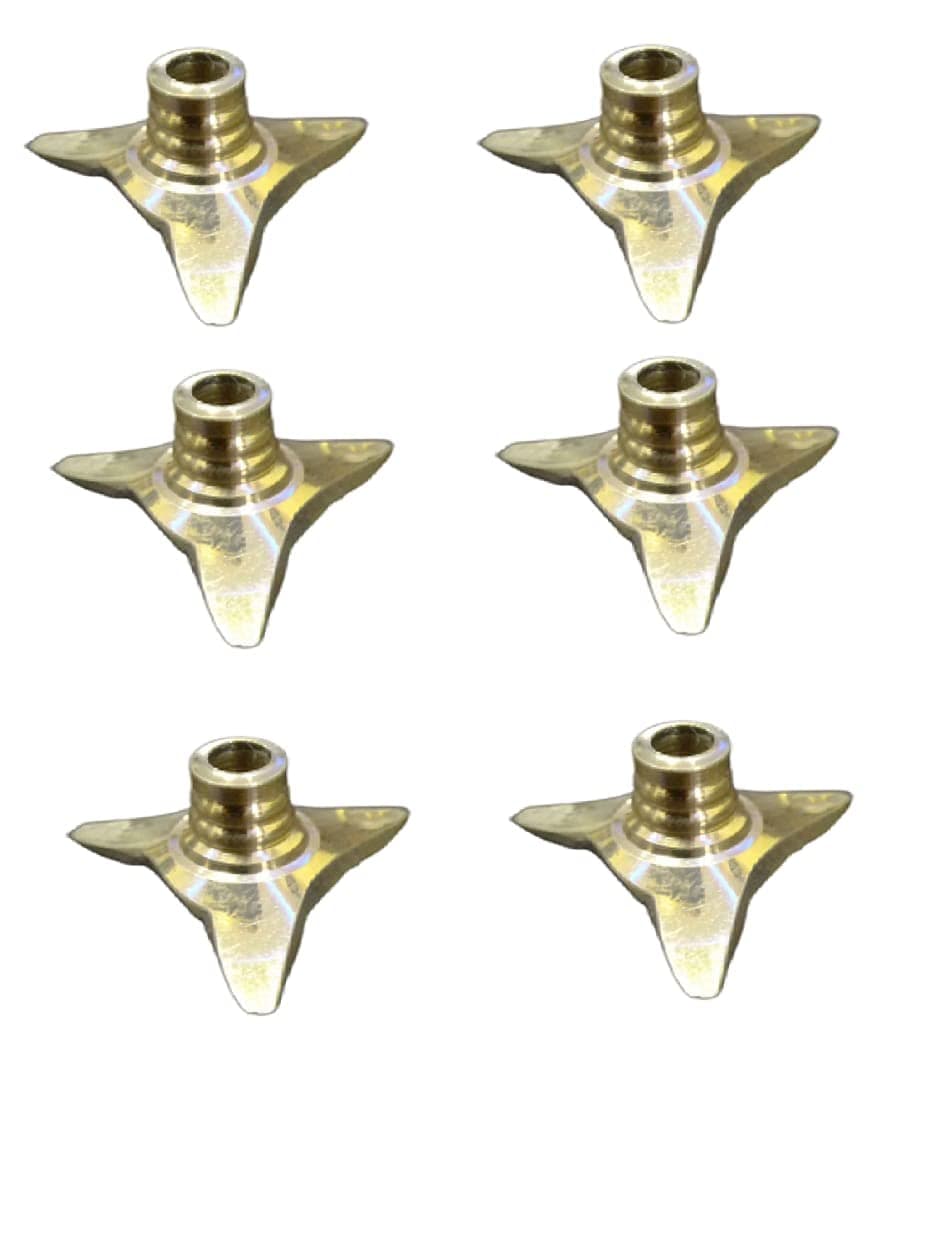 Brass Wick Holder for Oil Lamp/Cotton Pooja - Fits All Type Diyas/Deepak/Cup/Plate/Pramida/Stand for Batti/Multipurpose (Pack of 6)
