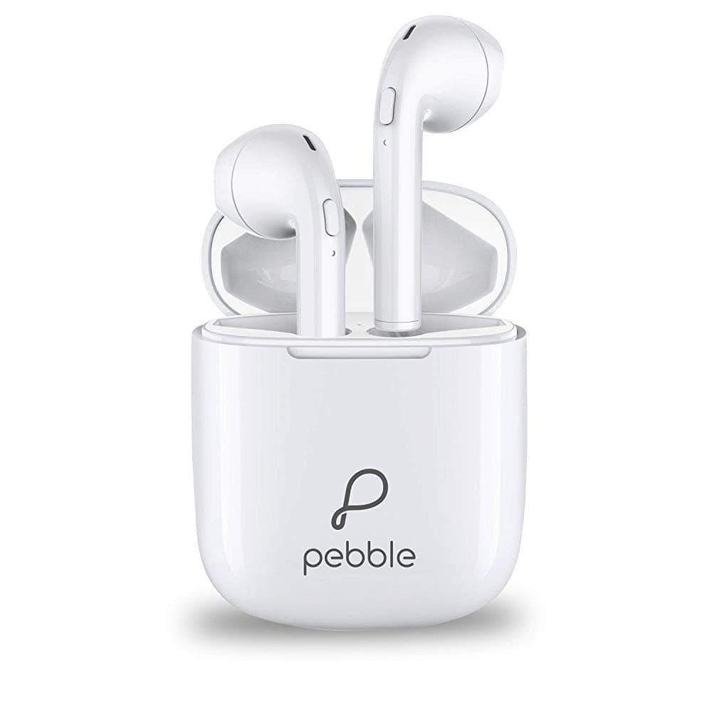 (Renewed) Pebble Duet True Wireless Ear Pods Headset with Mic (White)
