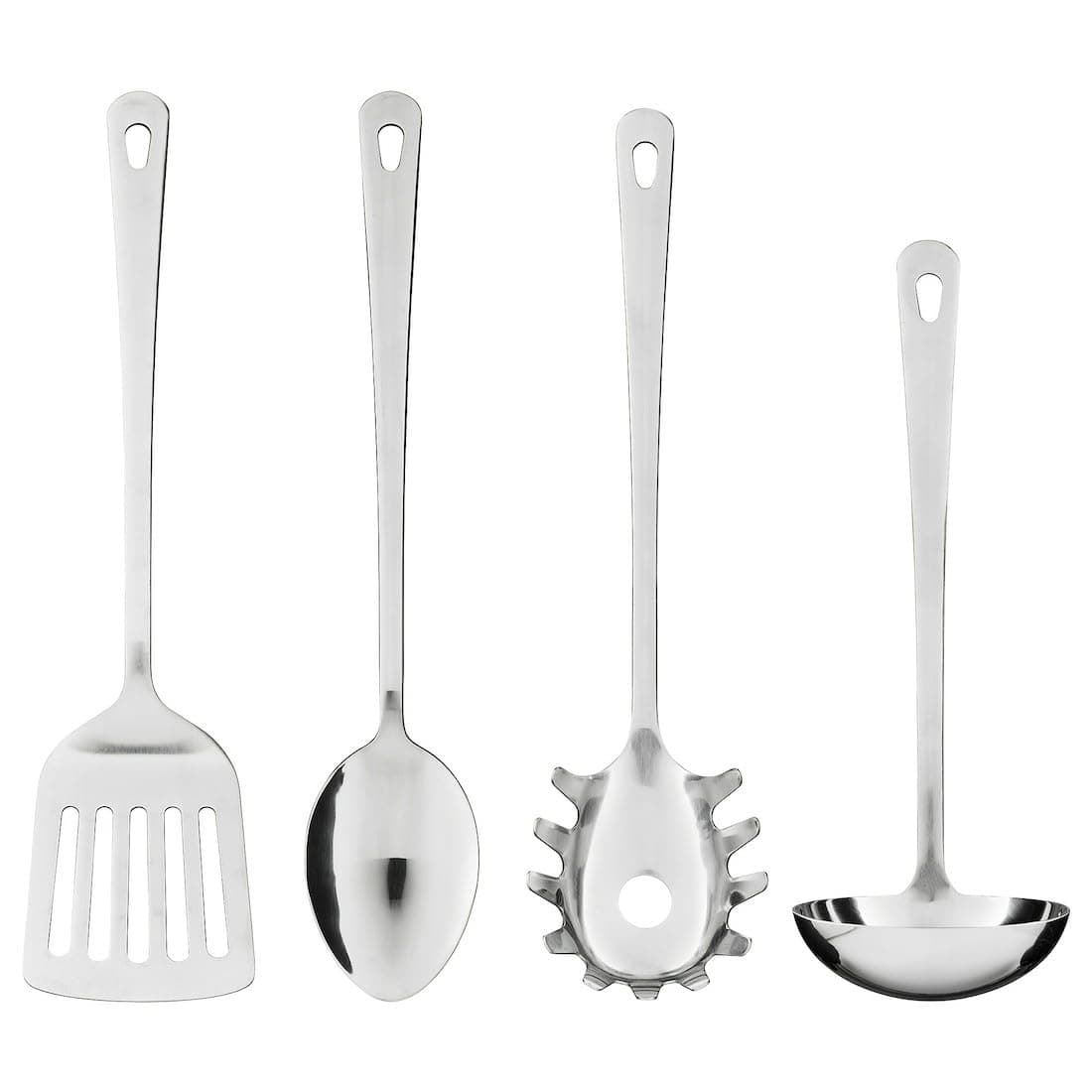300.833.34 Grunka 4-Piece kitchen Utensil Set, Stainless Steel, Silver