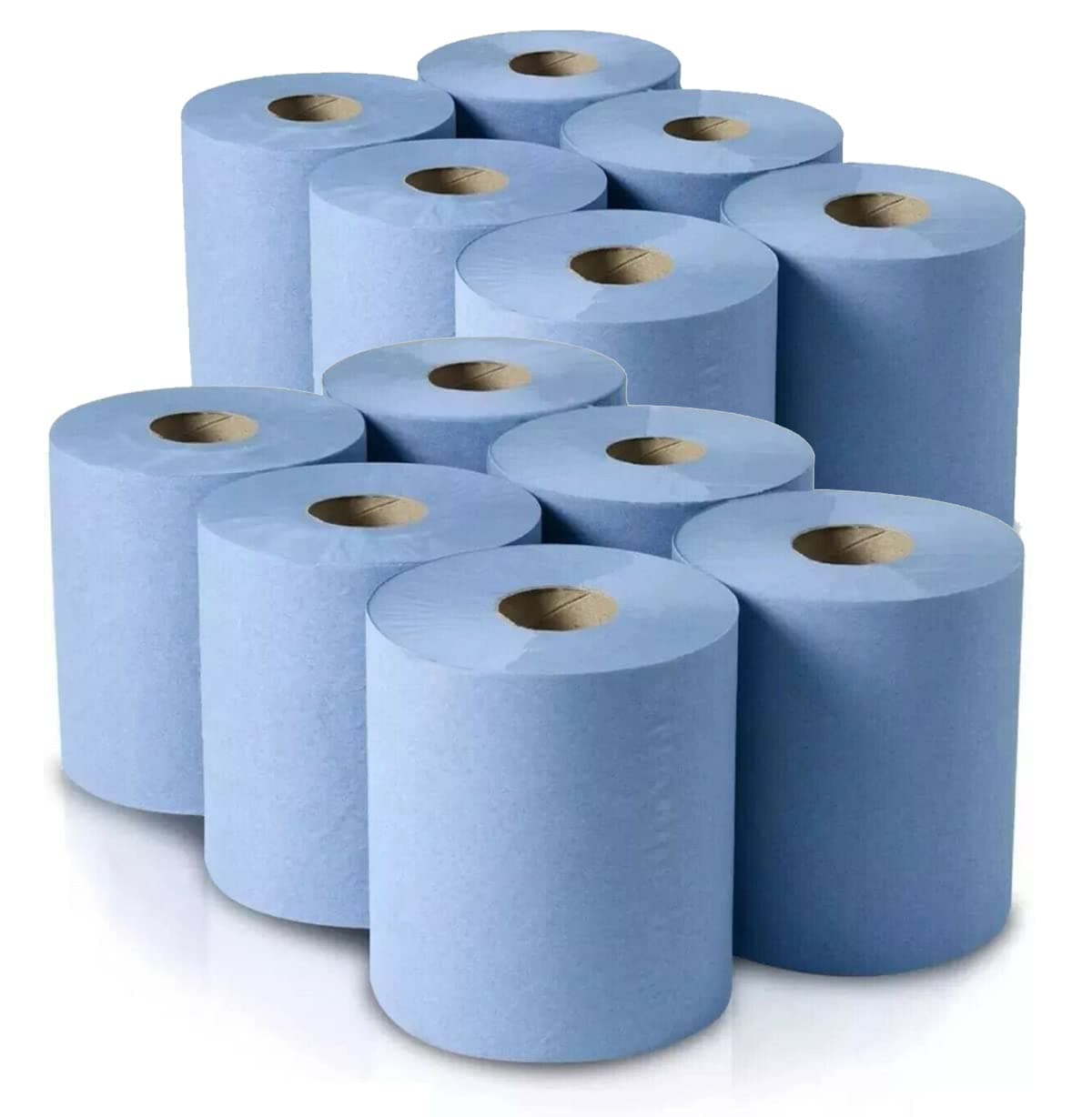 12 Pack Jumbo Workshop Hand Towels Rolls Centrefeed Blue Rolls Blue Recycled Paper Tissue Paper Roll 2 Ply Embossed Tissue Wipe Away Commercial & Kitchen Use