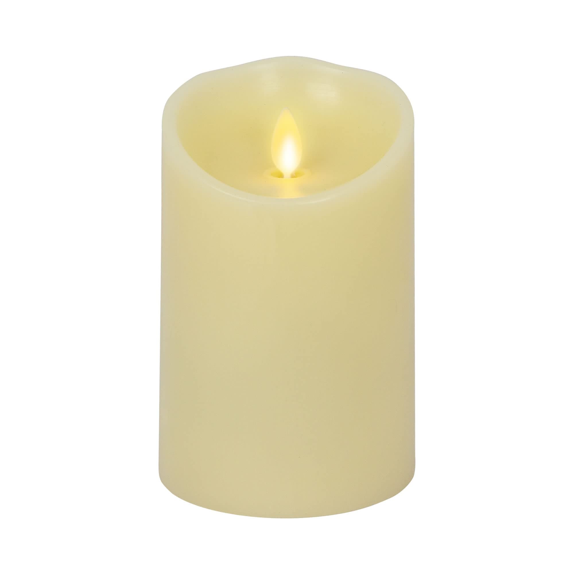 5 Ivory : Luminara Flameless Candle: Unscented Moving Flame Candle with Timer (5" Ivory)