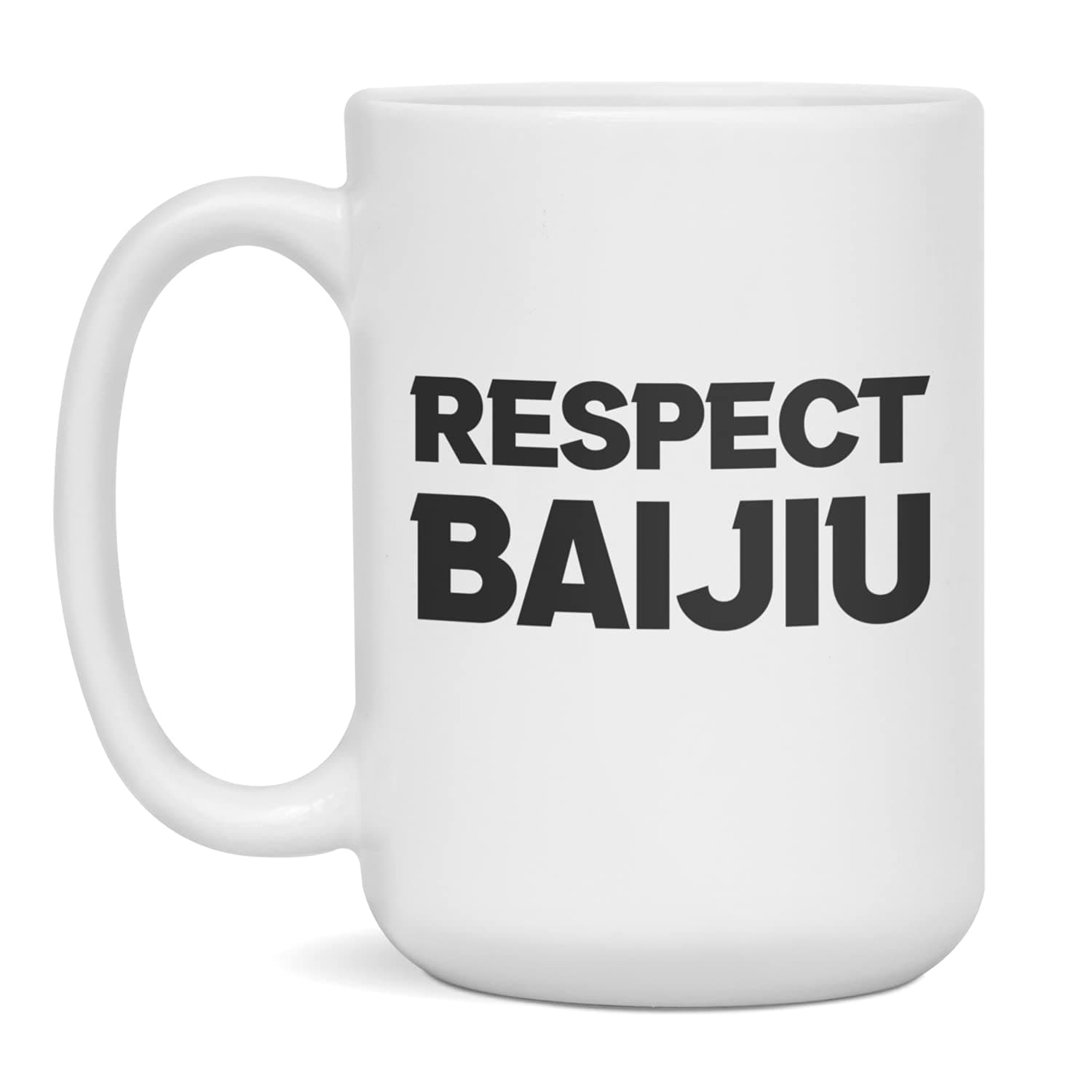 Respect Baijiu Ceramic Coffee Mug, 15-Ounce White