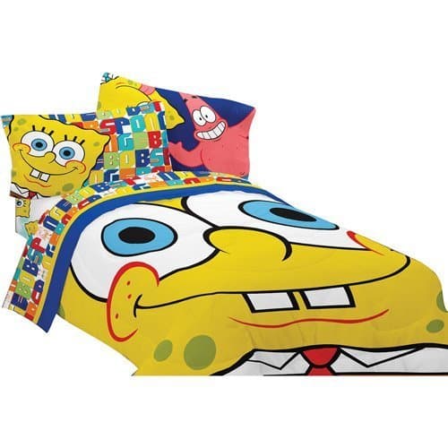 SpongeBob SquarePants Scribble Full Comforter and Sheet Set Bedding Collection