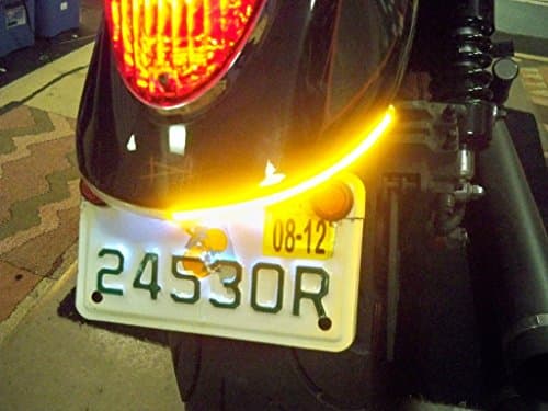 Fender Eliminator LED Turn Signal Kit with Tag Light and Bracket for Kawasaki Vulcan Mean Streak - Red Turns with Smoke Lens