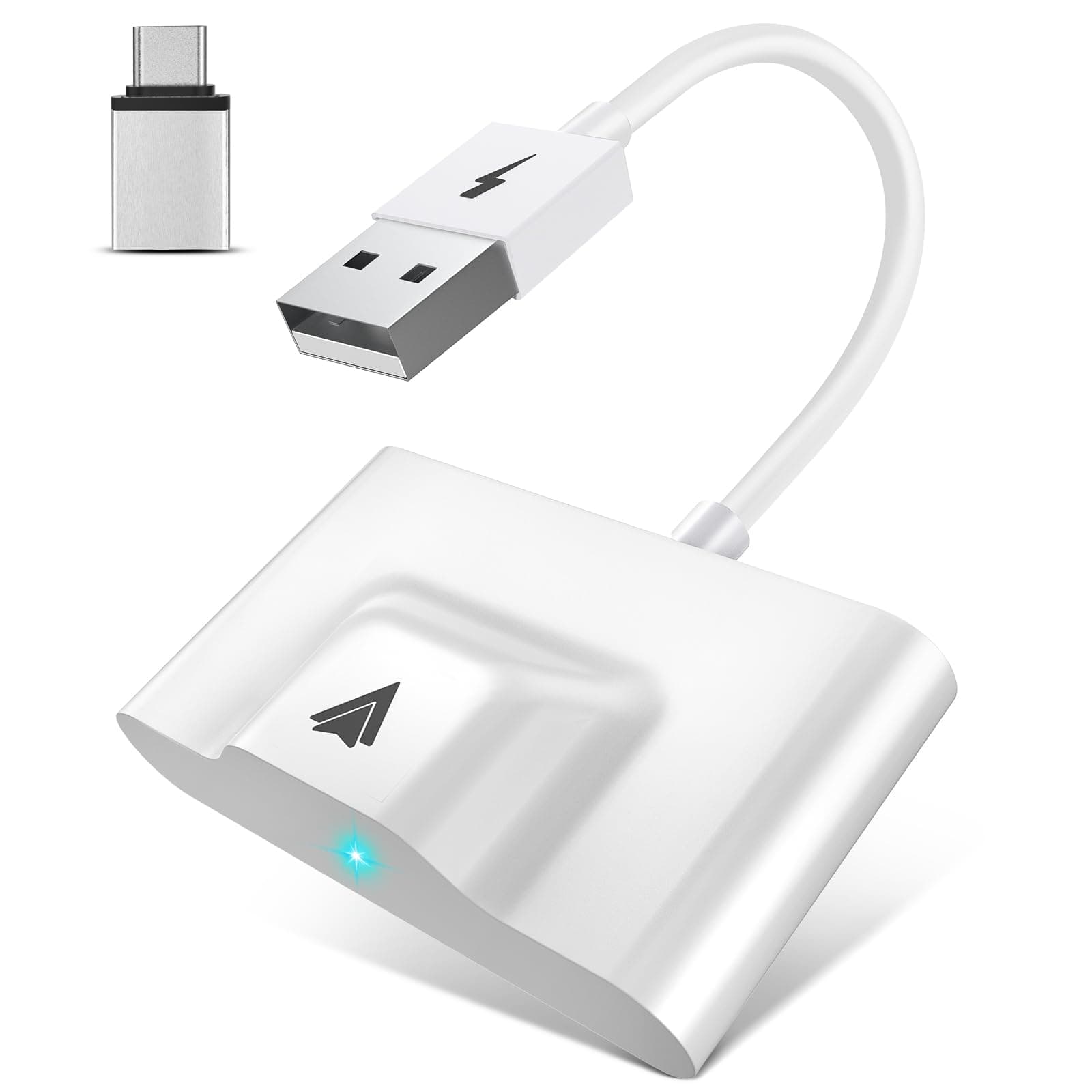 Wireless Android Auto Adapter for Factory Wired Android Auto Cars 5Ghz WiFi Auto Connection Android Auto Wireless Adapter with Type-C Adapter Easy Setup Plug & Play