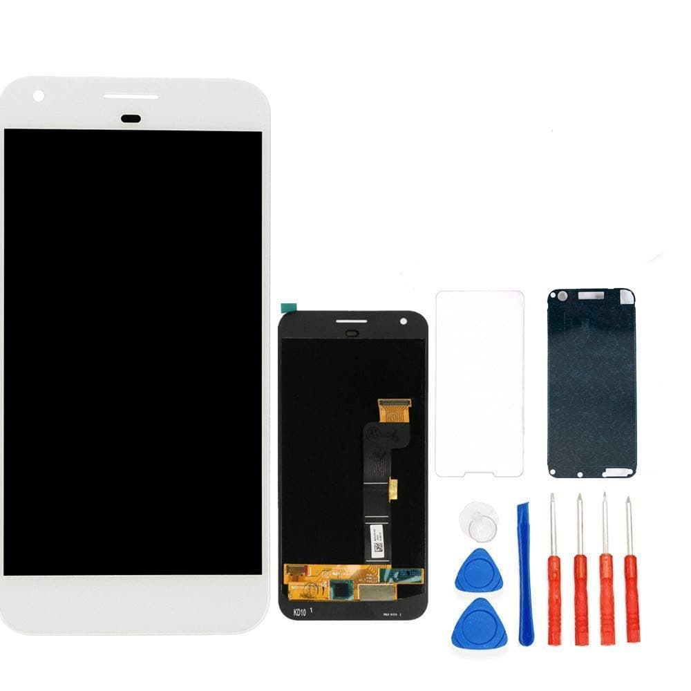 KNONEW Screen Replacement Compatible for Google Pixel XL 5.5" Glass LCD Display Touch Digitizer Assembly + Tools (White)