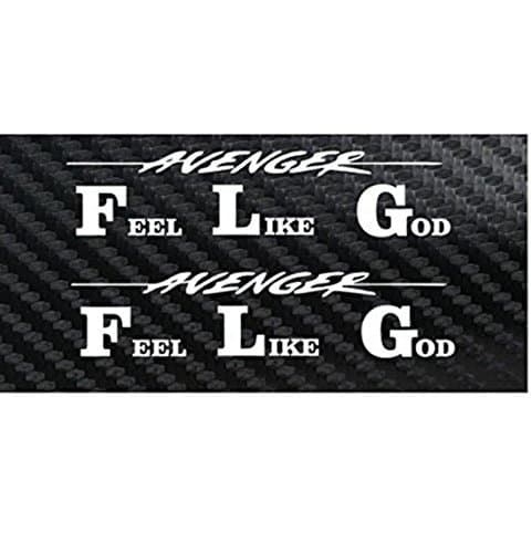 Fusion Graphix Bajaj Avenger Auto Hood Bumper Front Sides Bike Stickers - White (Pack of 2)
