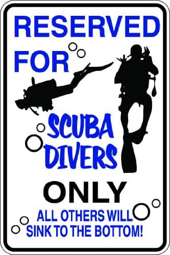(Spt51) Reserved for Scuba Divers Diving Aluminum Sports Novelty Parking Sign
