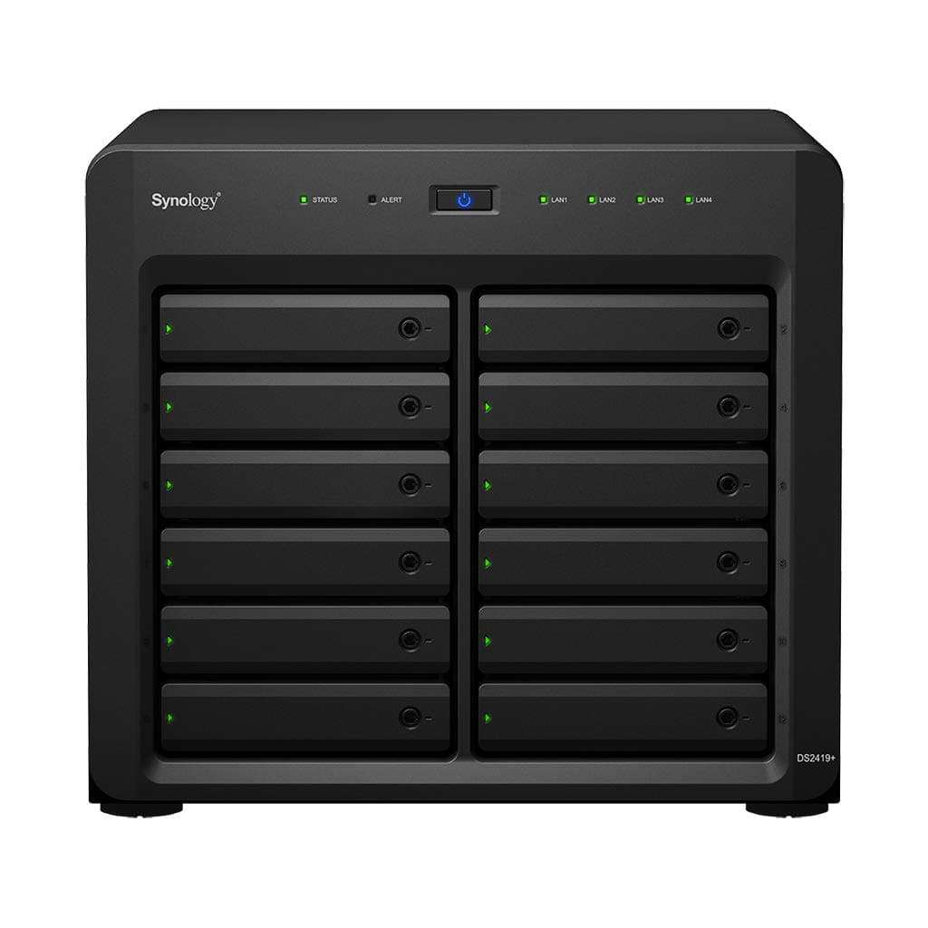 Synology Disk Station DS2419+ - NAS server - 12 bays - SATA 6Gb/s - RAID 0, 1, 5, 6, 10, JBOD - RAM 4 GB - Gigabit Ethernet - iSCSI, Black