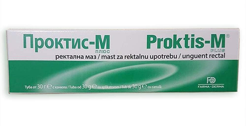 PROKTIS M PLUS Rectal Ointment 30g tube - Anti Hemorrhoids Piles Anal Fissures Relief NATURAL Treatment - Innovative Patented Formula with Hyaluronic Acid and Escin