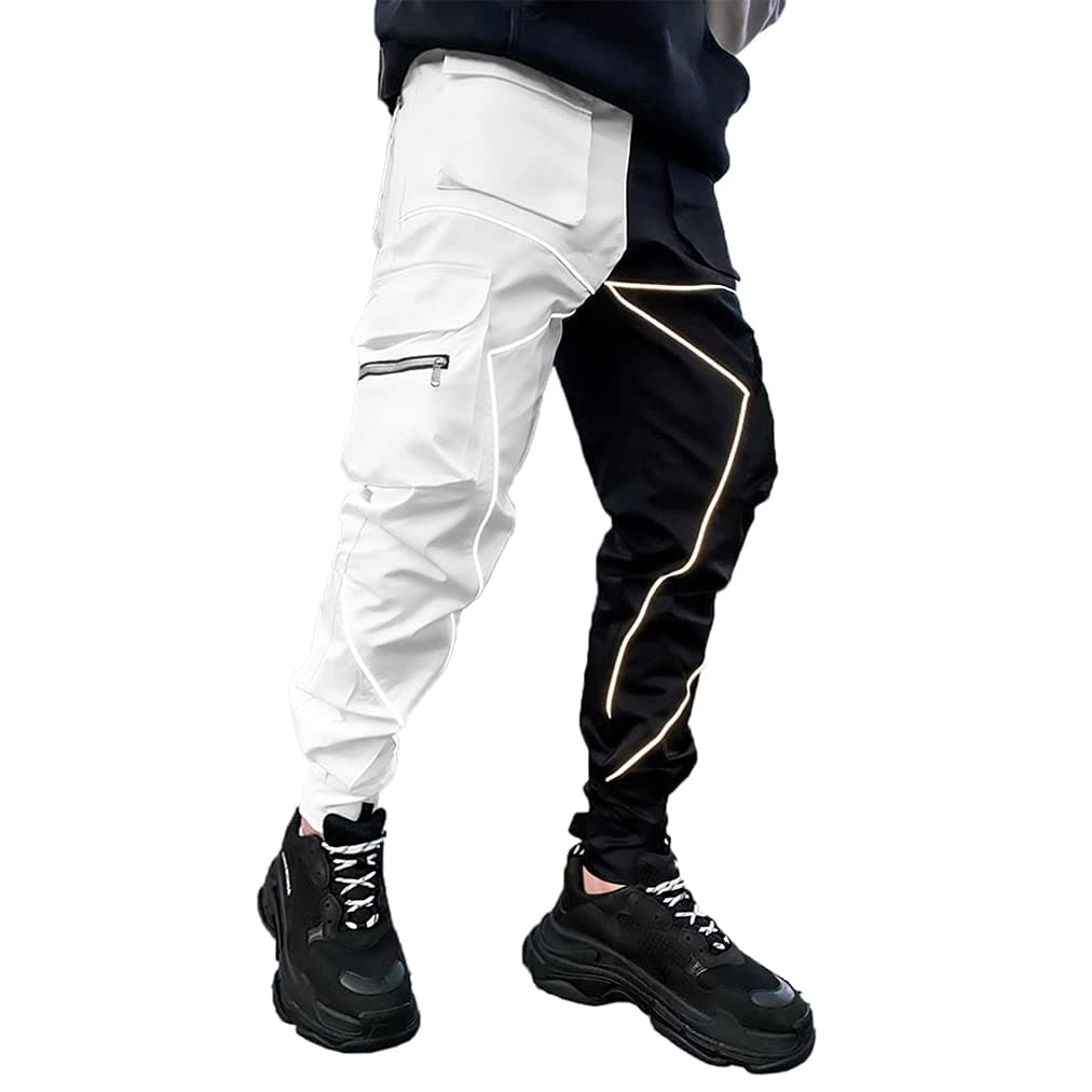 aubegeti Mens Cargo Pants Hip Hop Techwear Harem Pant Jogger Sweatpants with Pockets Jogging Punk