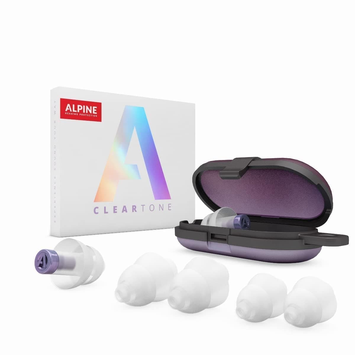 Alpine ClearTone - High Fidelity Ear Plugs for Concerts, Noise Sensitivity and More - 21dB - Soft & Comfortable - Comes with 3 Sizes: S/M/L - Earplugs for Noise Reduction - Mica