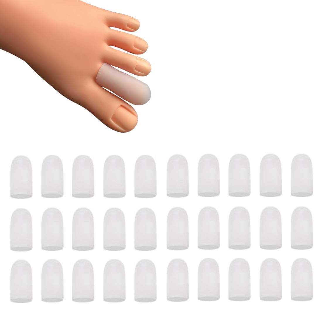30 Pieces Toe Caps, Toe Protector, Toe Covers, Protect Toe from Rubbing, Ingrown Toenails, Corns, Blisters, Hammer Toes and Other Painful Toe Problems