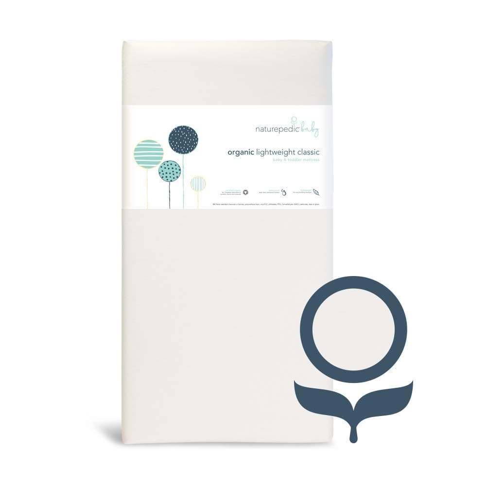 Naturepedic Organic Baby Crib Mattress - Lightweight Infant & Toddler Bed - Waterproof, Non-Toxic, Standard Size 52" x 28"