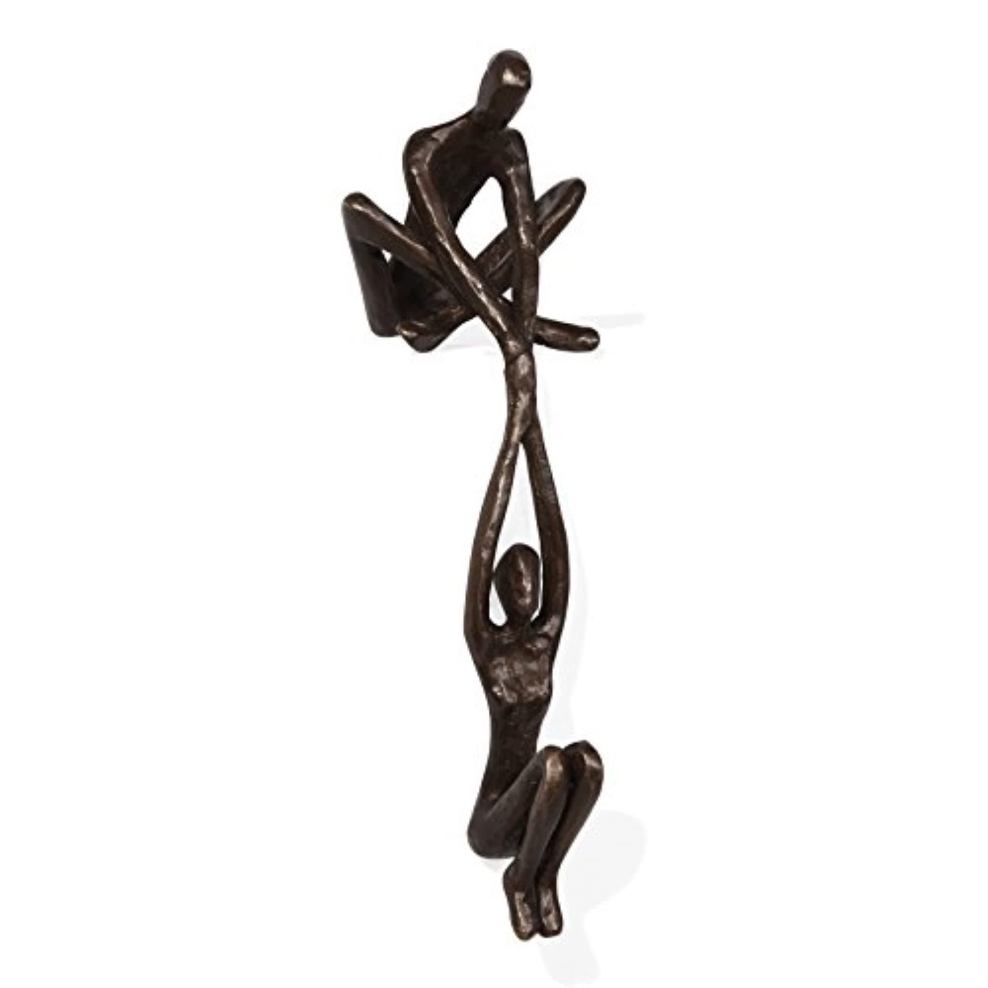 ZD16169 Contemporary Metal Shelf Décor - Bronze Sculpture - Man Lifting Woman from Ledge
