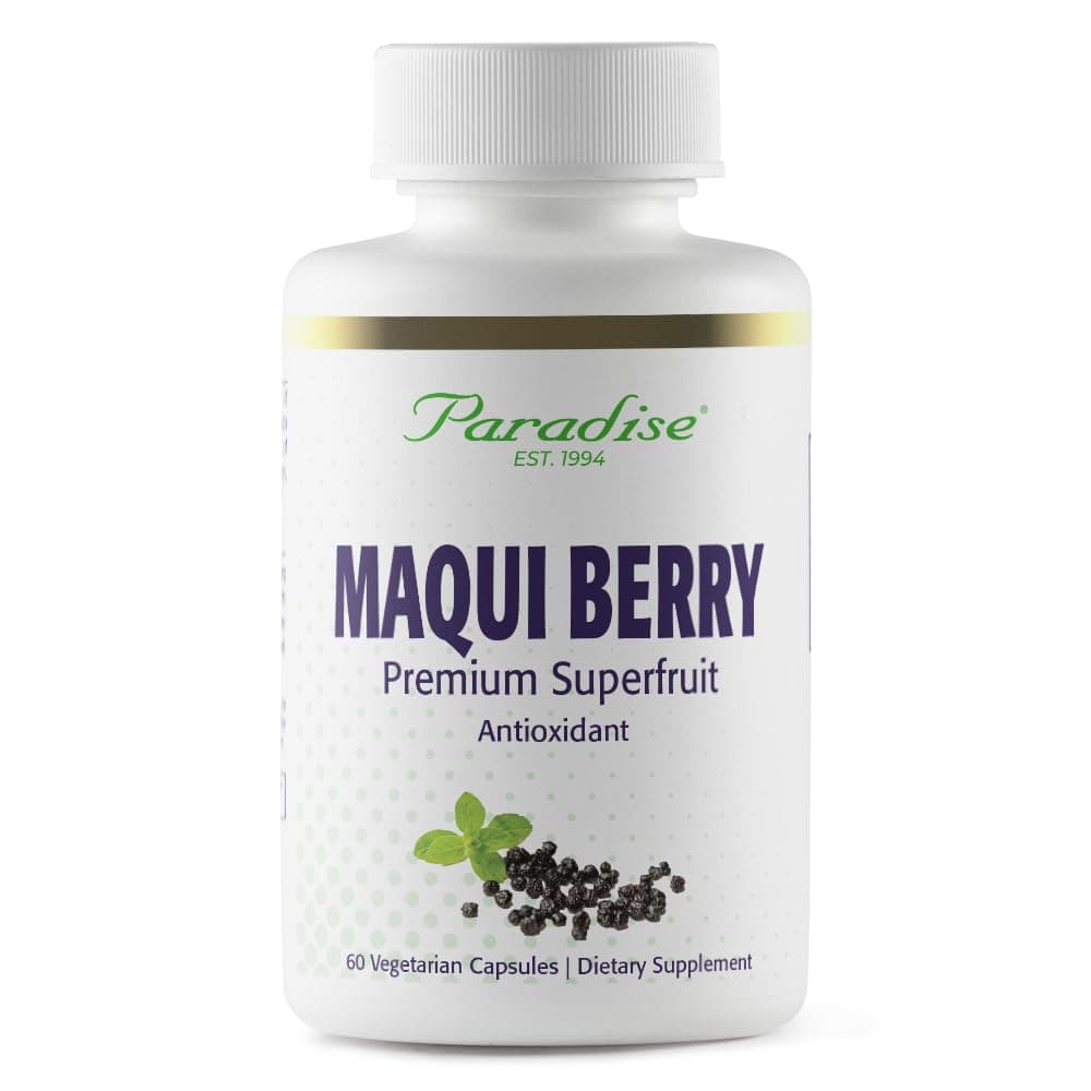 Paradise Herbs, Organic Maqui Berry Extract, 400 mg, Fresh, Freeze-Dried Concentrate for Superior Potency, Non-GMO, Vegan, 60 Capsules