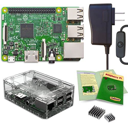 Viaboot Raspberry Pi 3 Power Kit — UL Listed 2.5A Power Supply, Premium Clear Case Edition
