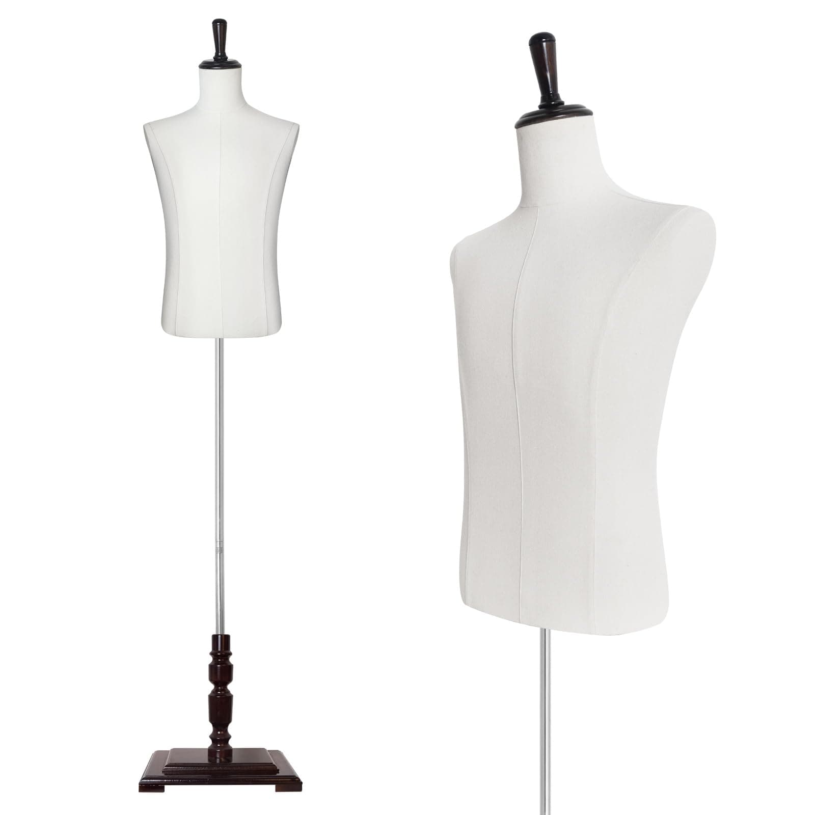 Male Mannequin Torso with Stand, 61"-78" Height Adjustable Body Dress Form Mannequin Body for Clothing Retail Sewing Shop
