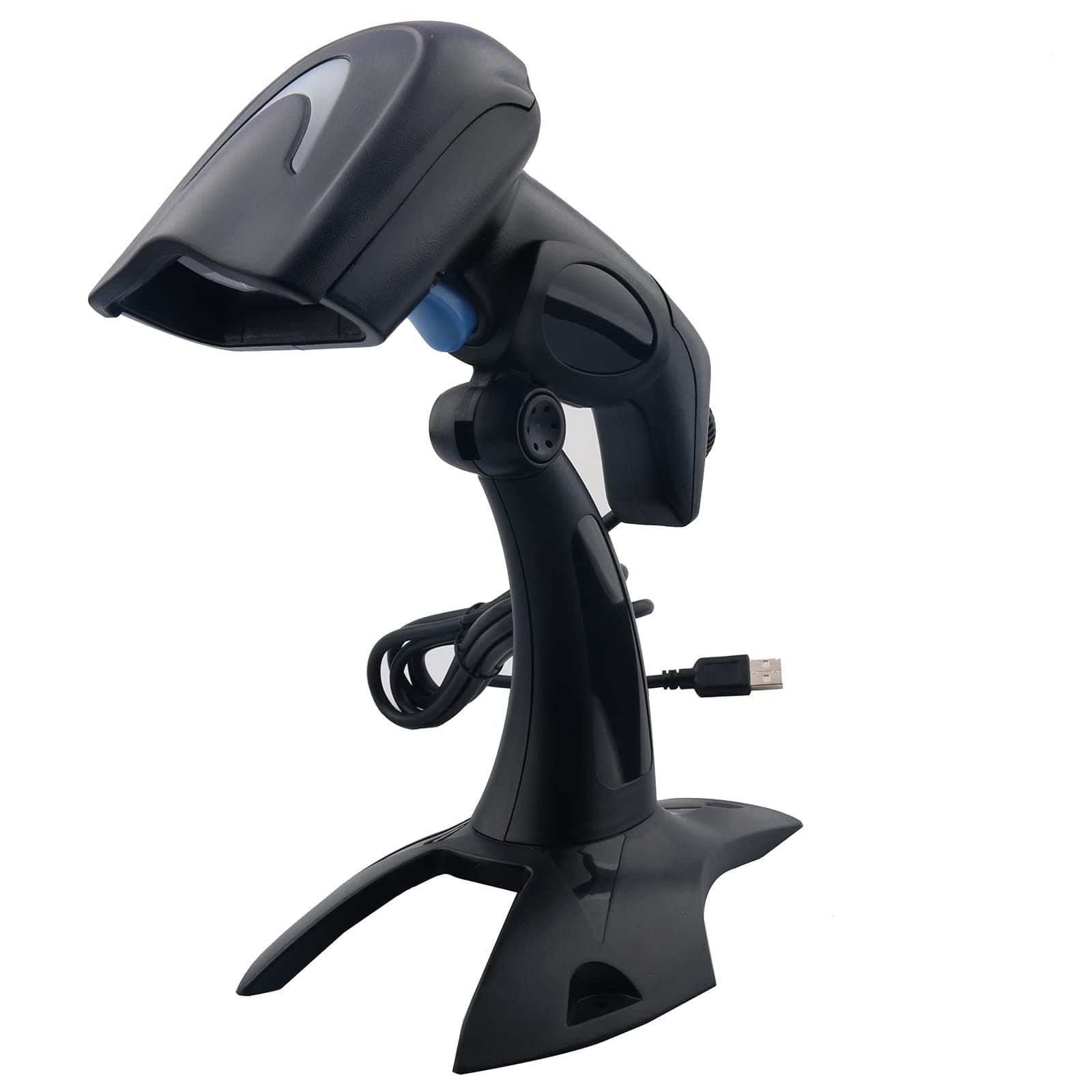 KKMO Automatic Sensor 1D/2D/QR/PDF417/Data Matrix Imaging USB Barcode Scanner CCD Bar Code Reader for Mobile Payment Computer Screen + Stand Holder