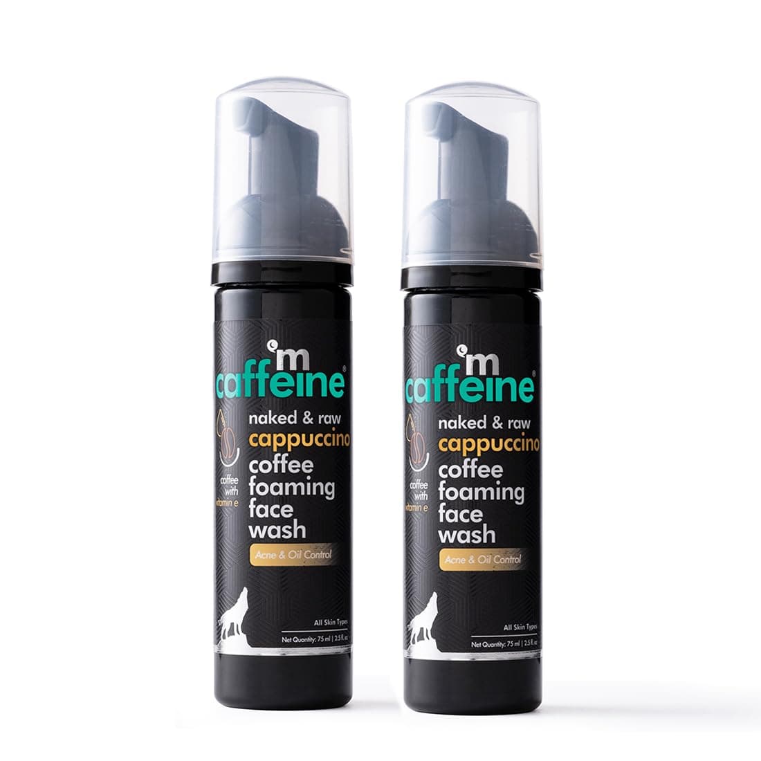 mCaffeine Coffee Foaming Face Wash for Oily Skin | Anti Acne Face Wash for Oil Control & Acne Prone Skin | For Men & Women | Daily Use Face Cleanser for Hot & Humid Weather | Pack of 2, 150ml