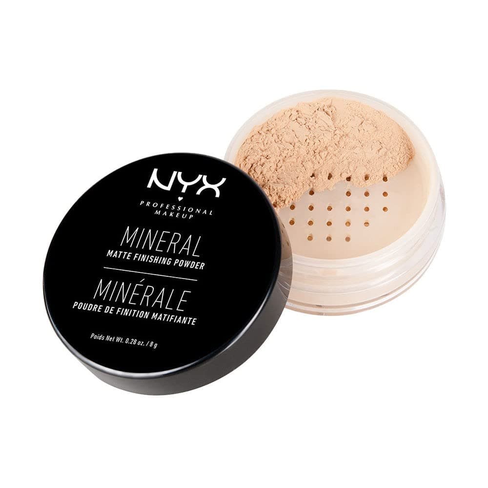 NYX PROFESSIONAL MAKEUP Mineral Matte Finishing Powder, Loose Setting Powder - Light/Medium