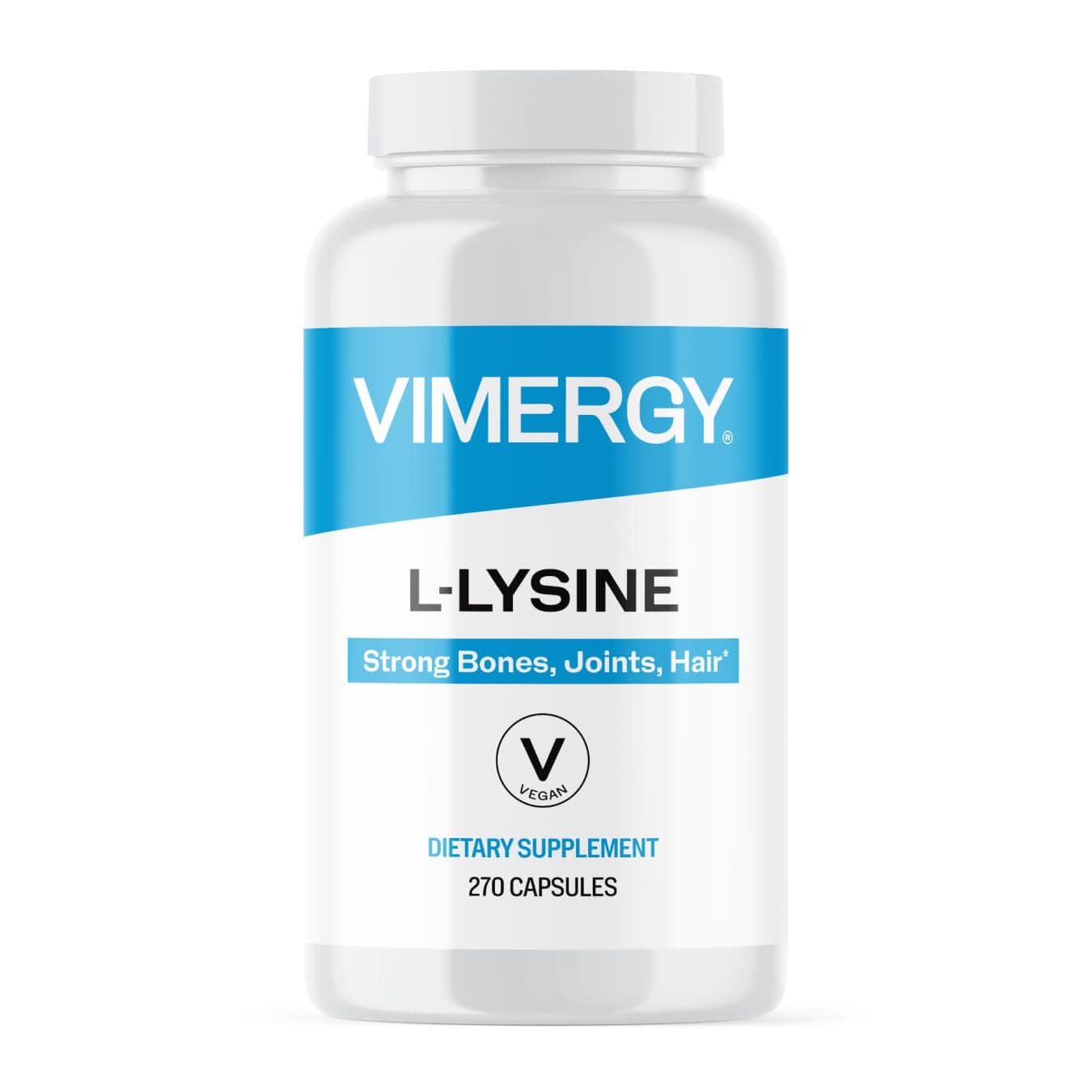 Vimergy L-Lysine 500MG Capsules, 270 Servings – Essential Amino Acid – Supports Immune System, Healthy Skin, Muscles, Bone & Tissue – Vegetarian, Non-GMO, No Gluten, Kosher (270 Count)