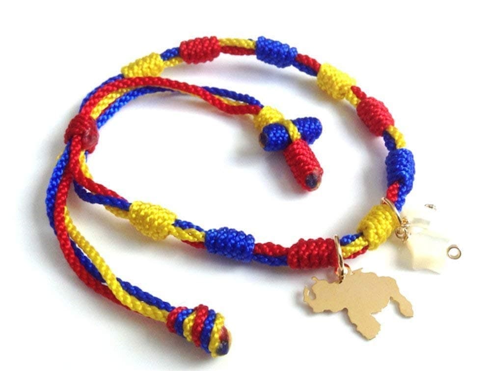 SIFRIMANIA Venezuela Tricolor Bracelet Map Stars Pendants Vinotinto Gifts