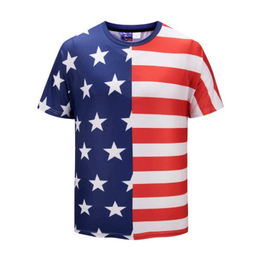 FGVBWE4R New Summer Men's T-Shirt 3D T-Shirt Casual Breathable Season Hip-Hop T-Shirt Creative Star Stripe Print Large Size Men'S Wear