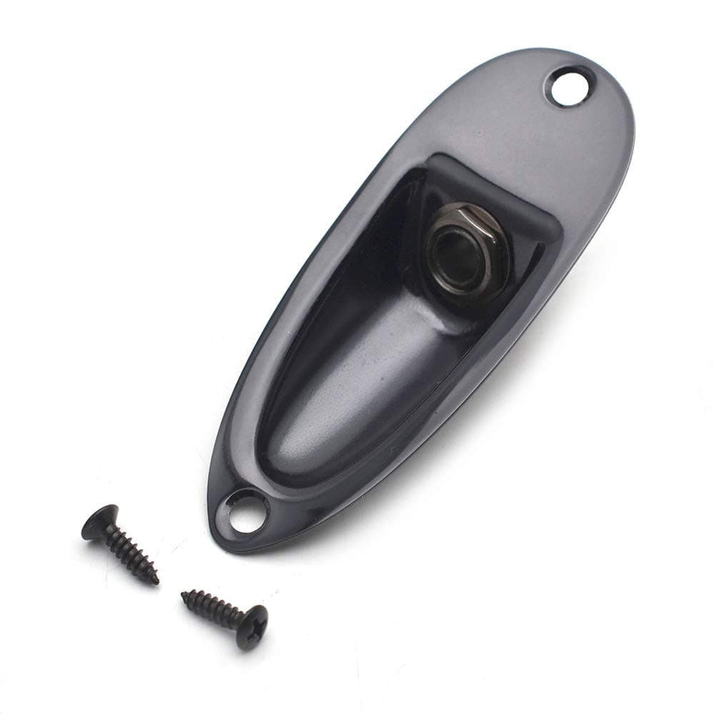 SAPHUE Guitar Input Jack Socket Plate Output Loaded Boat Style 1/4 Inch with Screws for Fender Stratocaster Strat St Mono Electric Guitar for Electric Guitar Replacement Parts