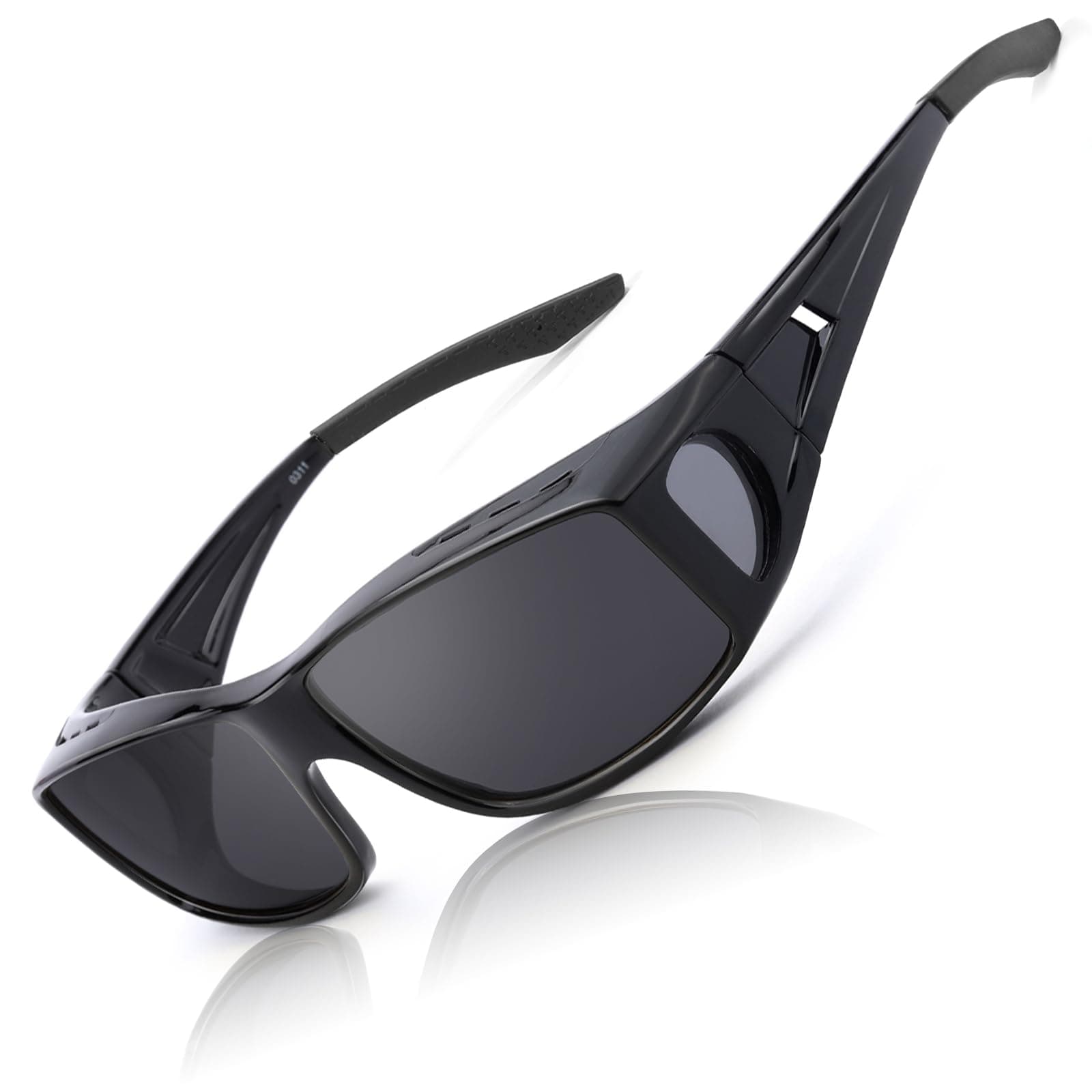 LVIOEPolarised Fit Over Sunglasses for Men Women, Clip-on Over Glasses Sunglasses with UV 400 Protection